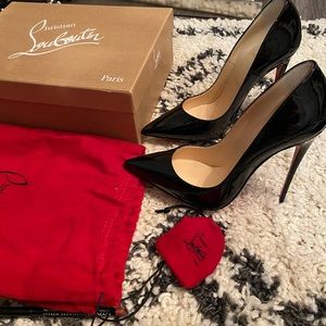 louboutin shiny black 120 heel- worn once